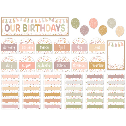 Terrazzo Tones Our Birthdays Mini Bulletin Board Set