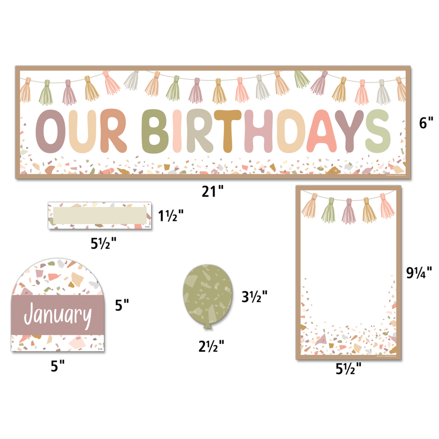 Terrazzo Tones Our Birthdays Mini Bulletin Board Set