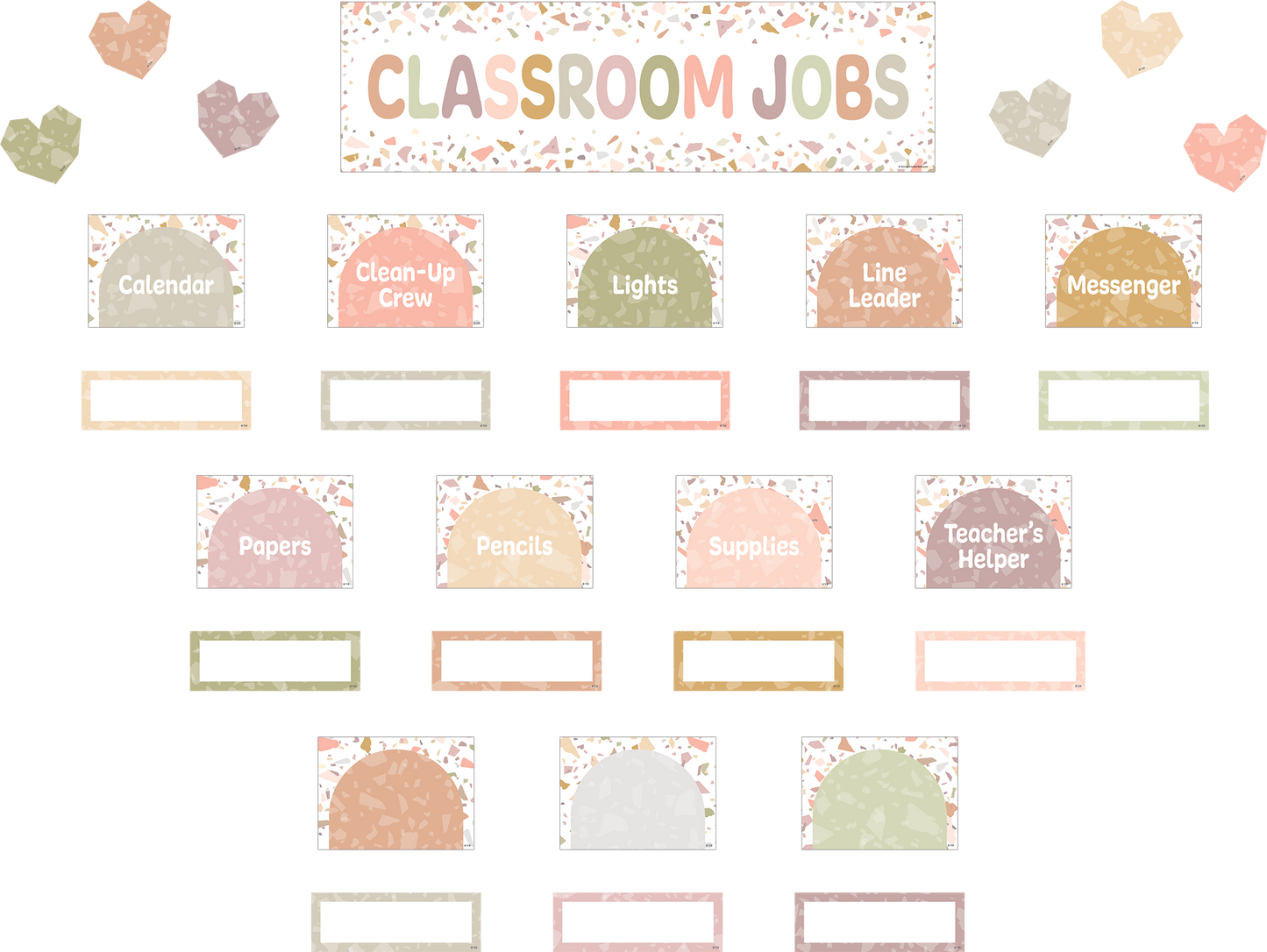 Terrazzo Tones Classroom Jobs Mini Bulletin Board Set