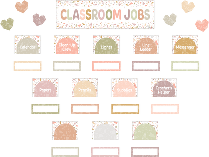 Terrazzo Tones Classroom Jobs Mini Bulletin Board Set