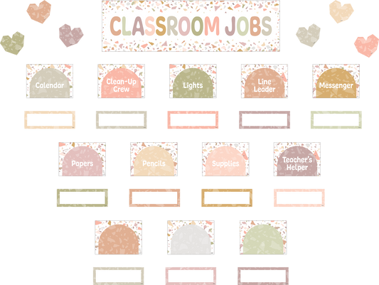 Terrazzo Tones Classroom Jobs Mini Bulletin Board Set