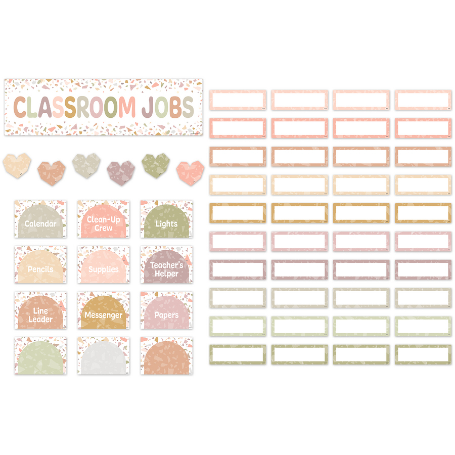 Terrazzo Tones Classroom Jobs Mini Bulletin Board Set