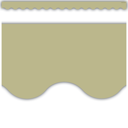 Olive Green Scalloped Border Trim