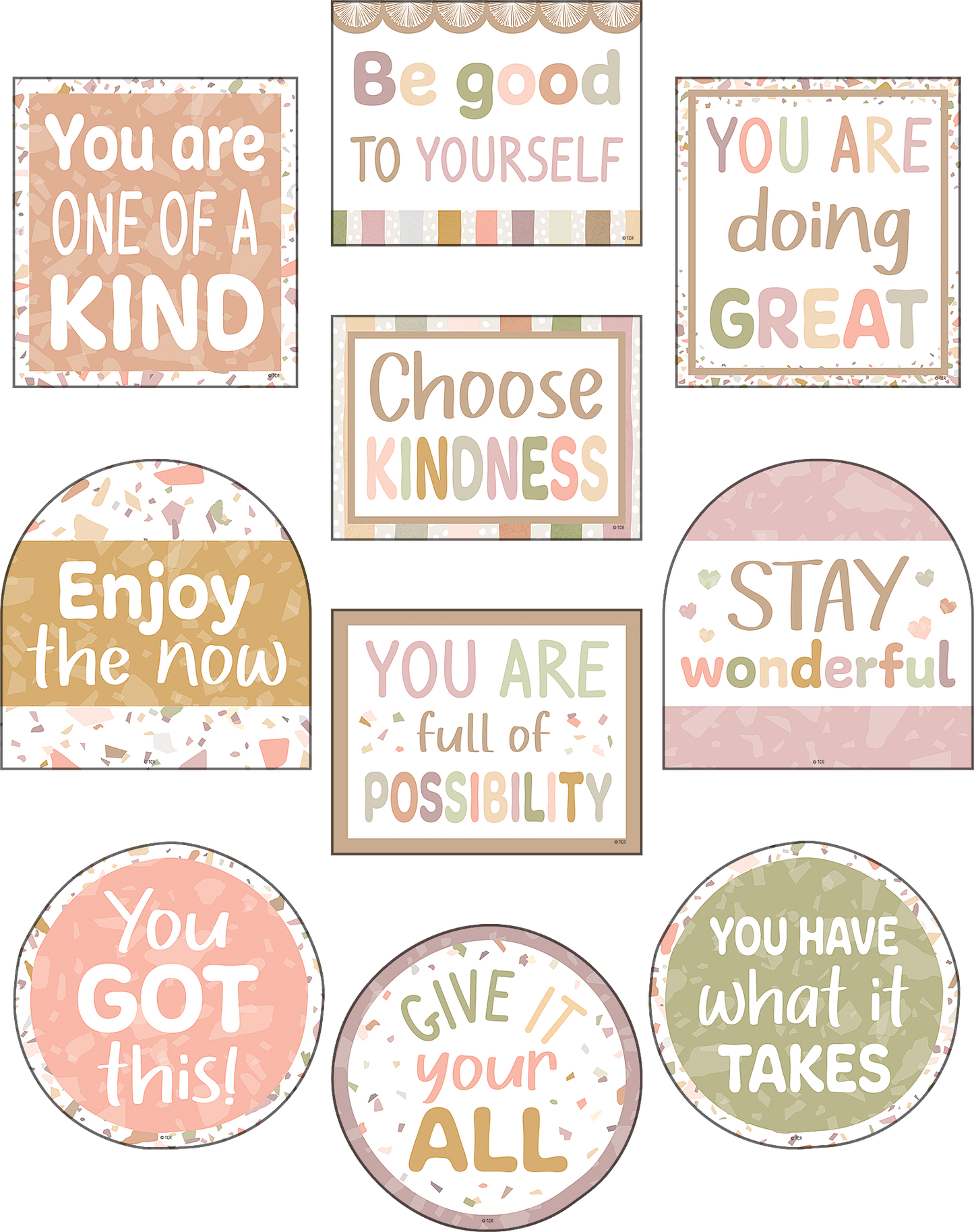 Terrazzo Tones Positive Sayings Accents