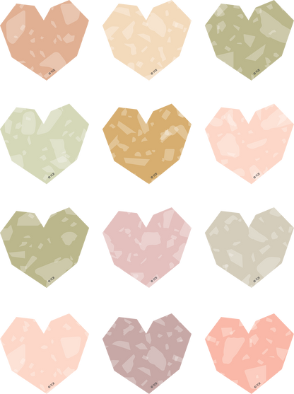 Terrazzo Tones Hearts Mini Accents