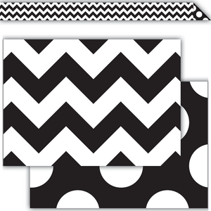 Black & White Chevrons Double-Sided Border