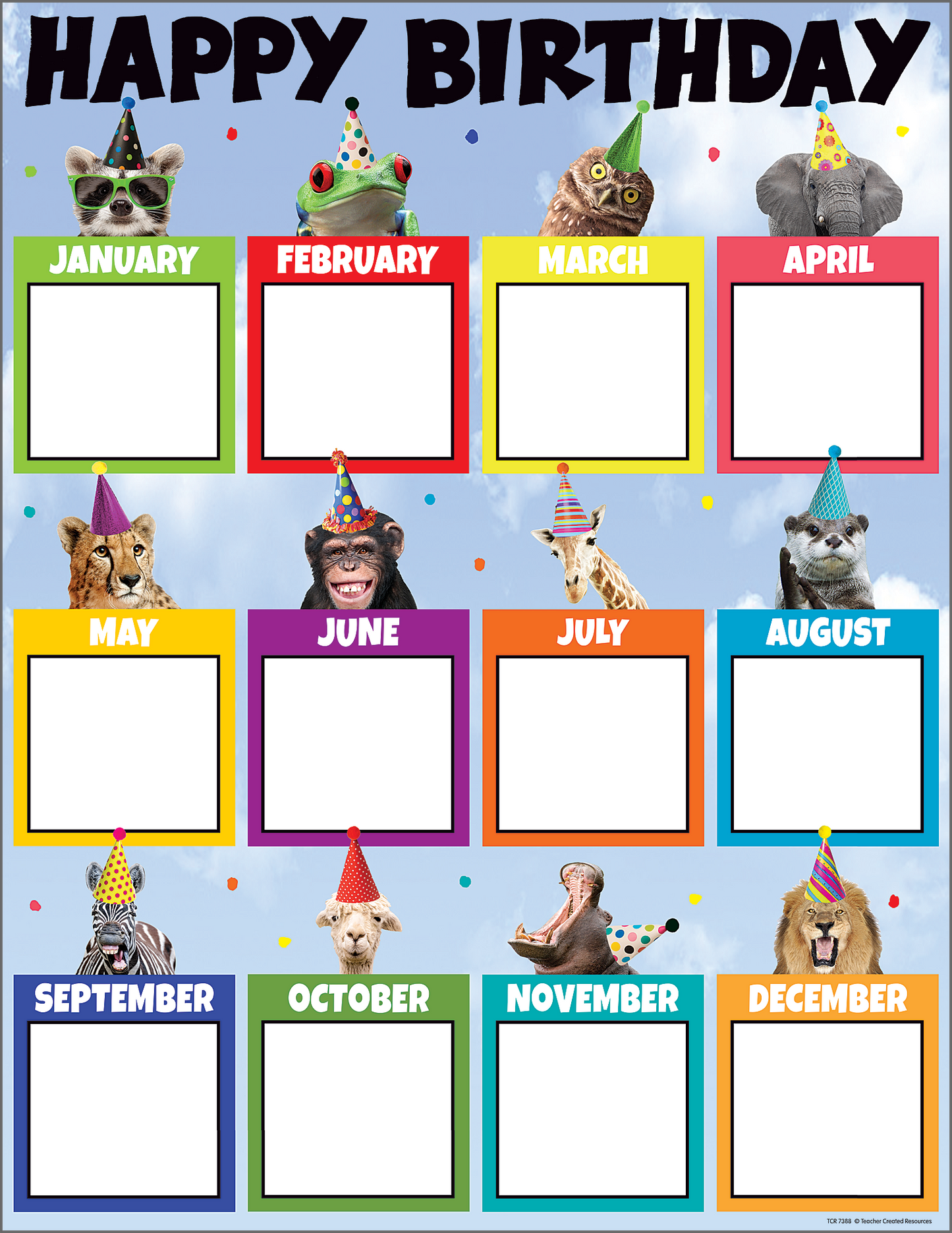 Go Wild Animals Happy Birthday Chart