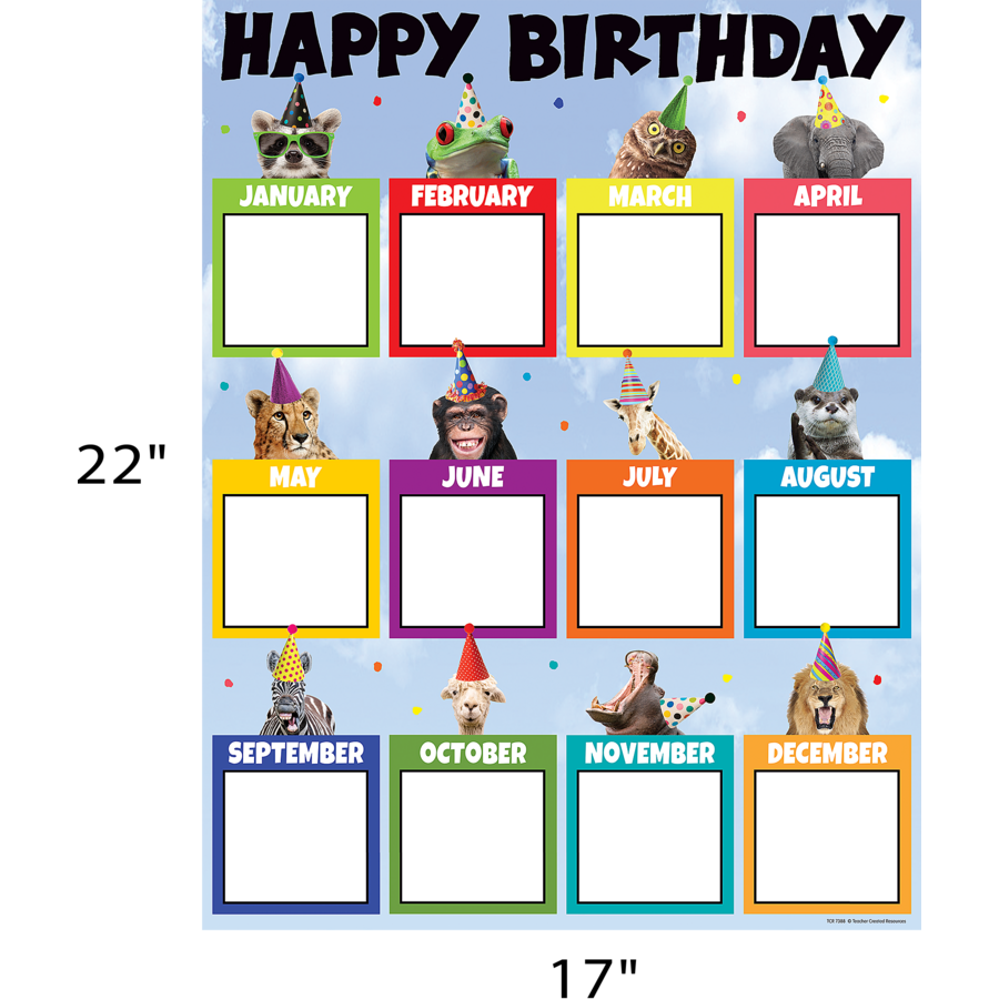 Go Wild Animals Happy Birthday Chart