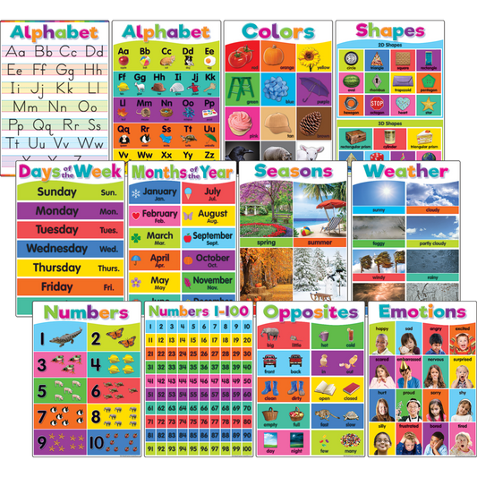 Colorful Early Learning Small Poster Pack