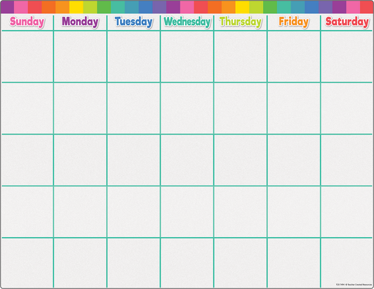 Colorful Calendar Write-On/Wipe-Off Chart