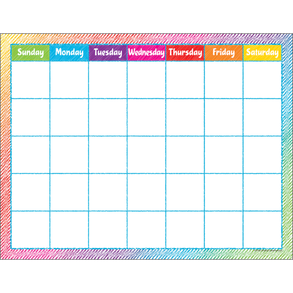 Colorful Scribble Calendar Chart