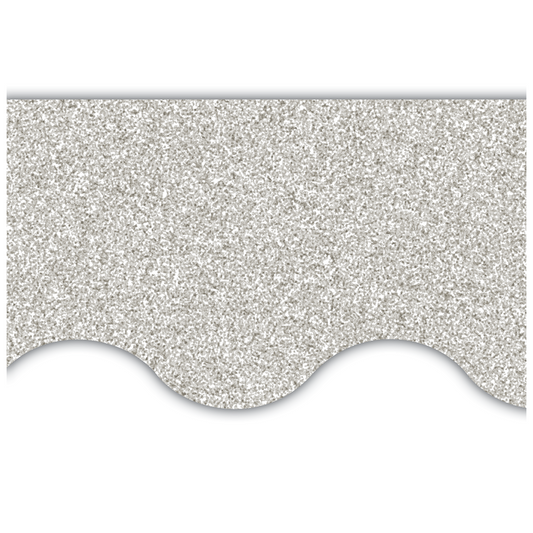 Silver Glitz Scalloped Border Trim