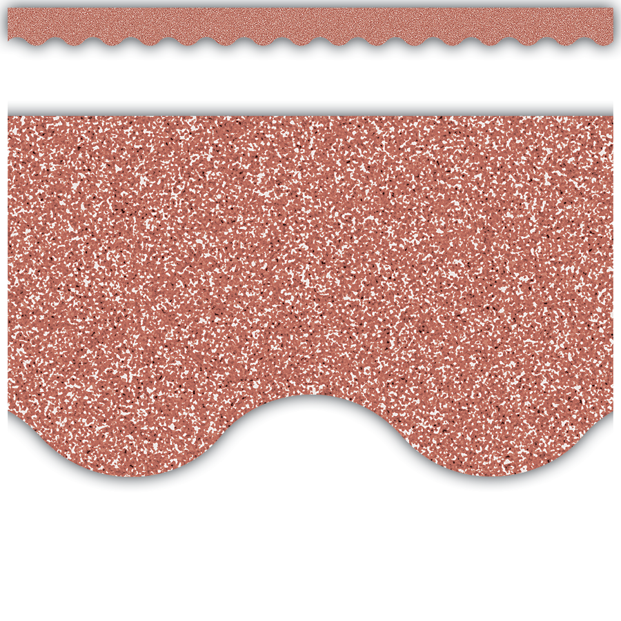 Rose Gold Glitz Scalloped Border Trim