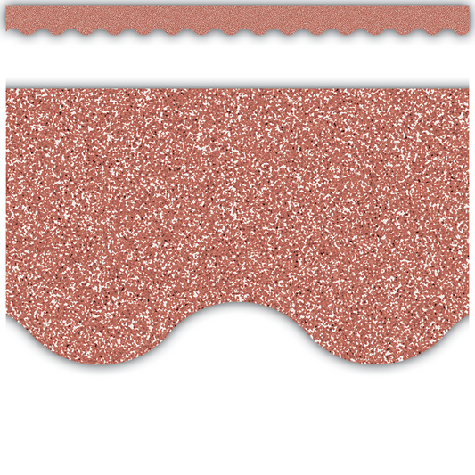 Rose Gold Glitz Scalloped Border Trim