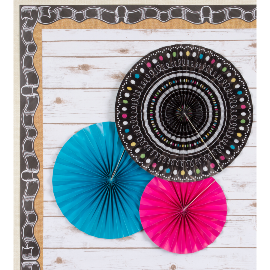 Chalkboard Brights Hanging Paper Fans