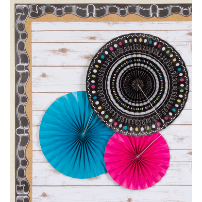 Chalkboard Brights Hanging Paper Fans