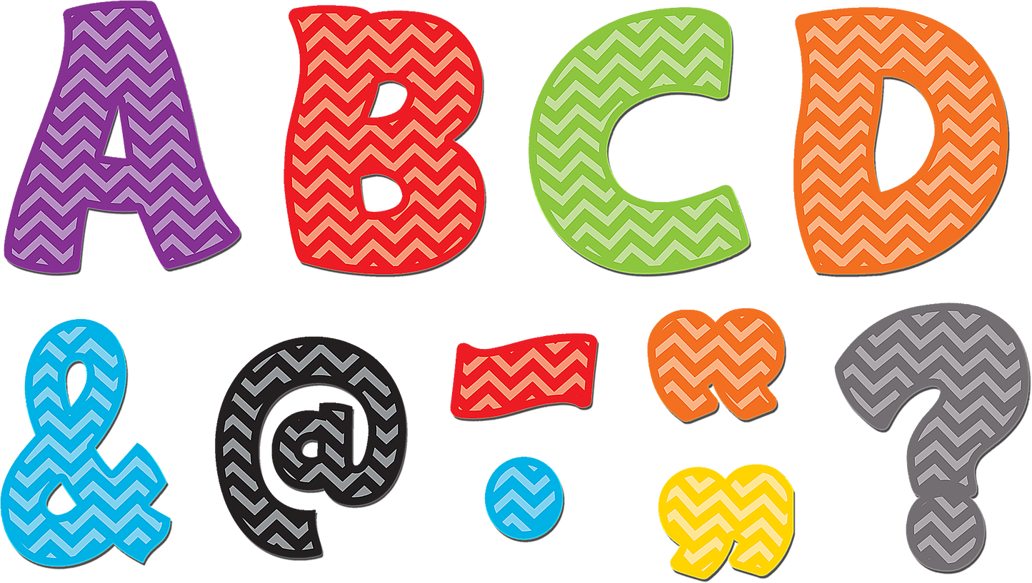 Chevron Funtastic Font 3" Magnetic Letters