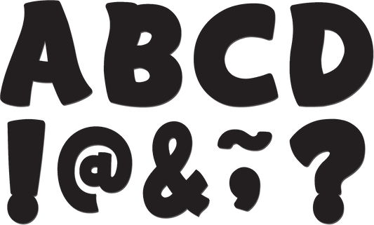 Black Funtastic Font 3" Magnetic Letters