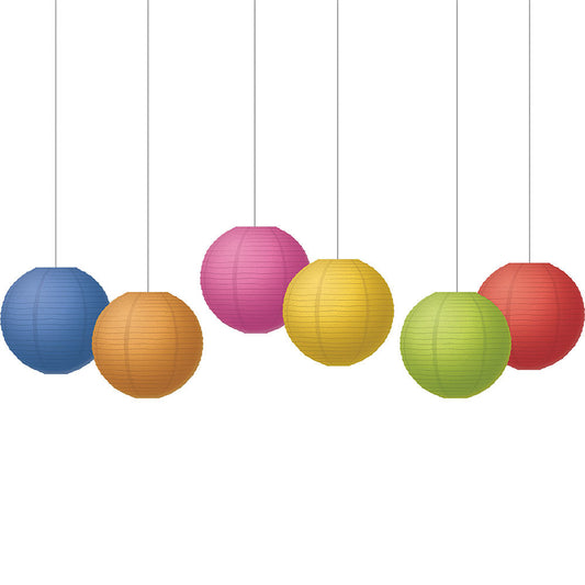 Colorful 8" Hanging Paper Lanterns