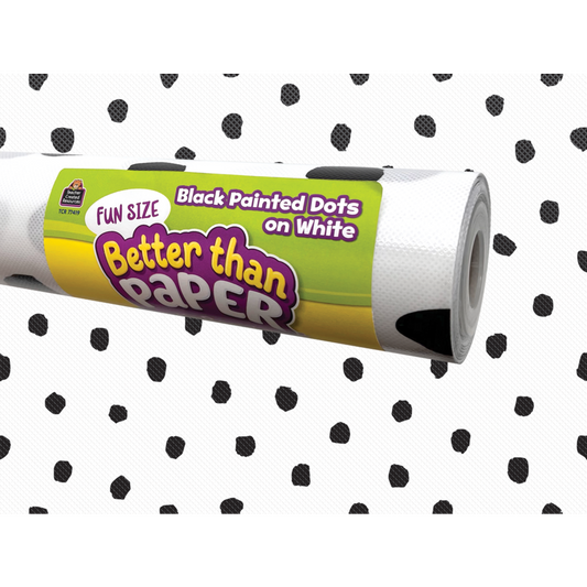 Fun Size Black Painted Dots on White Better Than Paper® Bulletin Board Roll