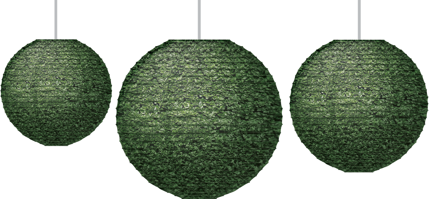 Boxwood Hanging Paper Lanterns