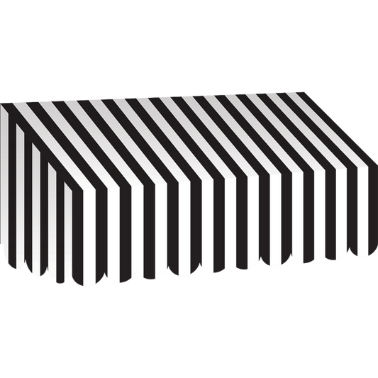 Black & White Stripes Awning