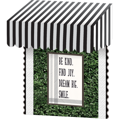 Black & White Stripes Awning