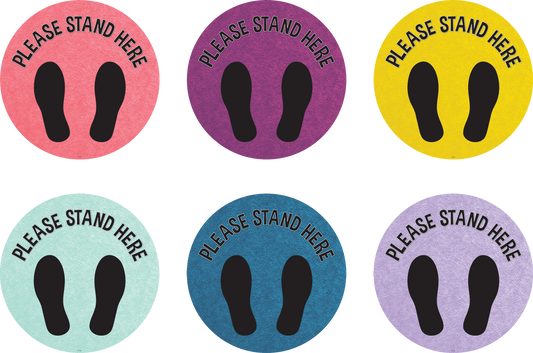 Spot On Floor Markers Oh Happy Day Please Stand Here - 10-1/2"