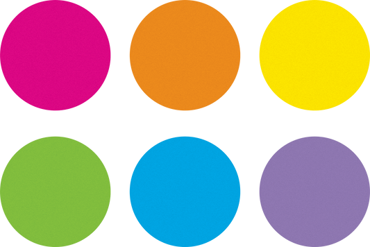 Spot On Dry-Erase Desktop Writing Spots Bright Circles - 10-1/2"