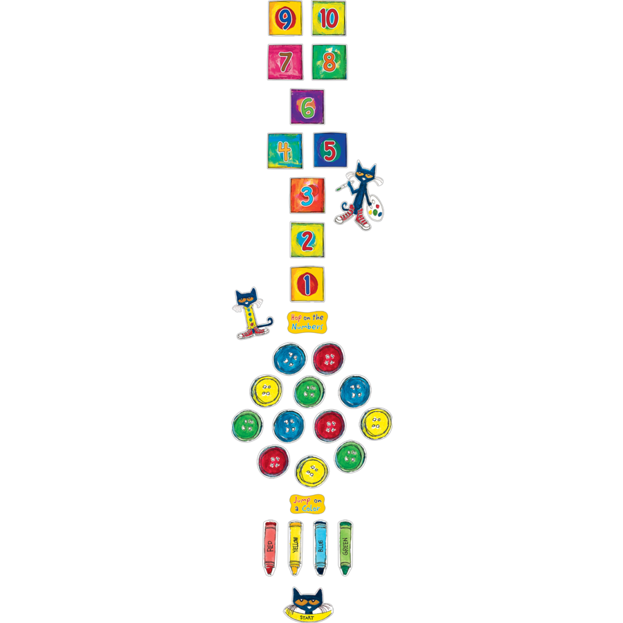 Pete the Cat Numbers and Colors Sensory Path