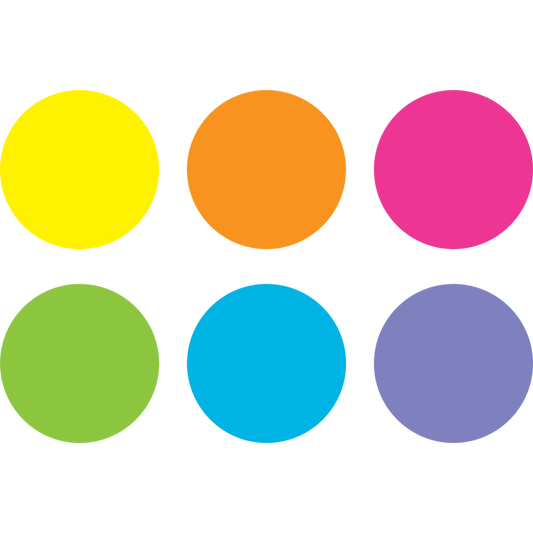 Spot On Dry Erase Desktop Writing Spots Bright Circles 7"