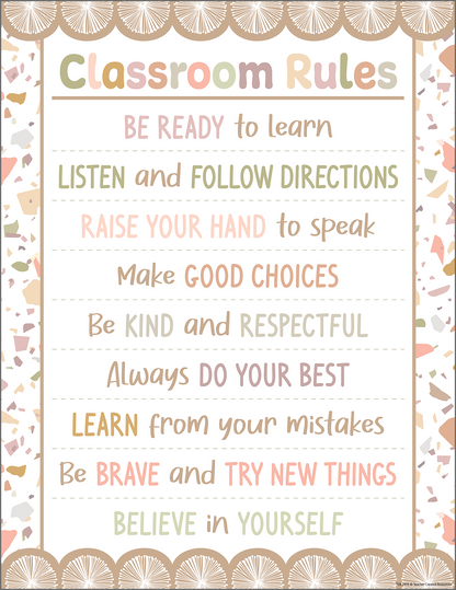 Terrazzo Tones Classroom Rules Chart