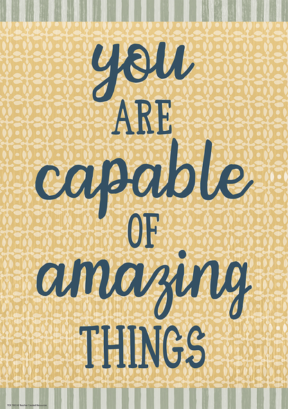 You Are Capable of Amazing Things Positive Poster