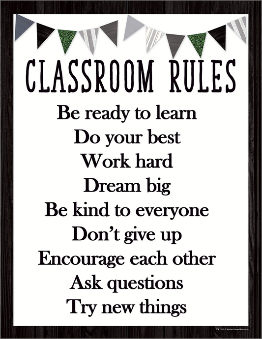 Modern Farmhouse Classroom Rules Chart