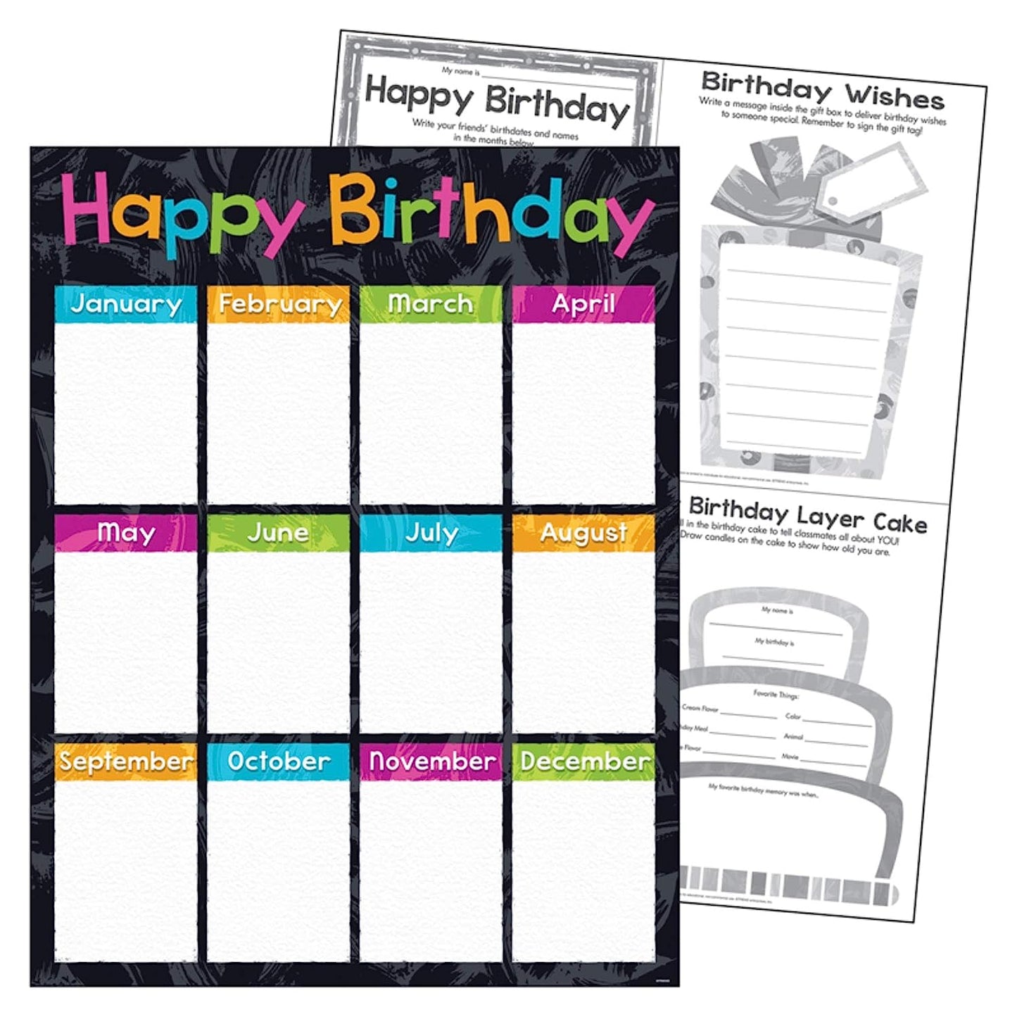 Birthday Color Harmony Learning Chart, 17" x 22"