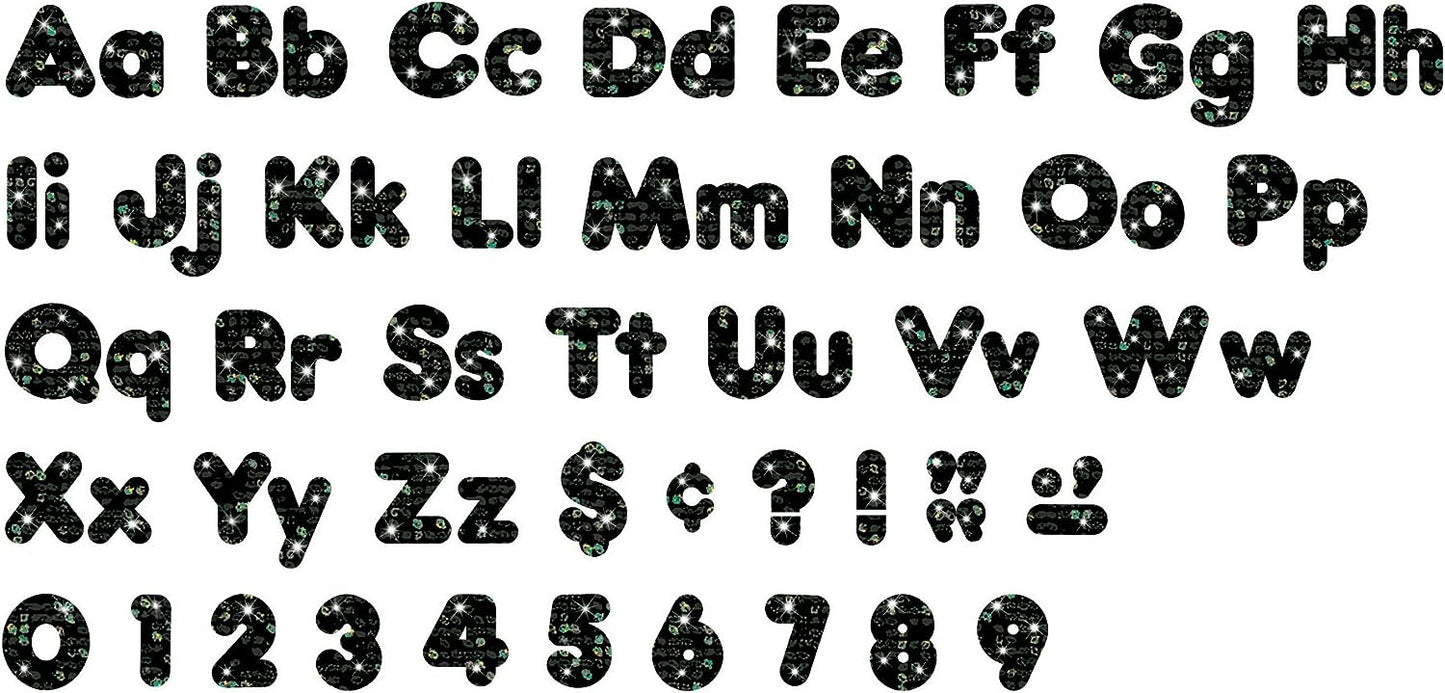 Black Sparkle 4" Casual Combo Ready Letters