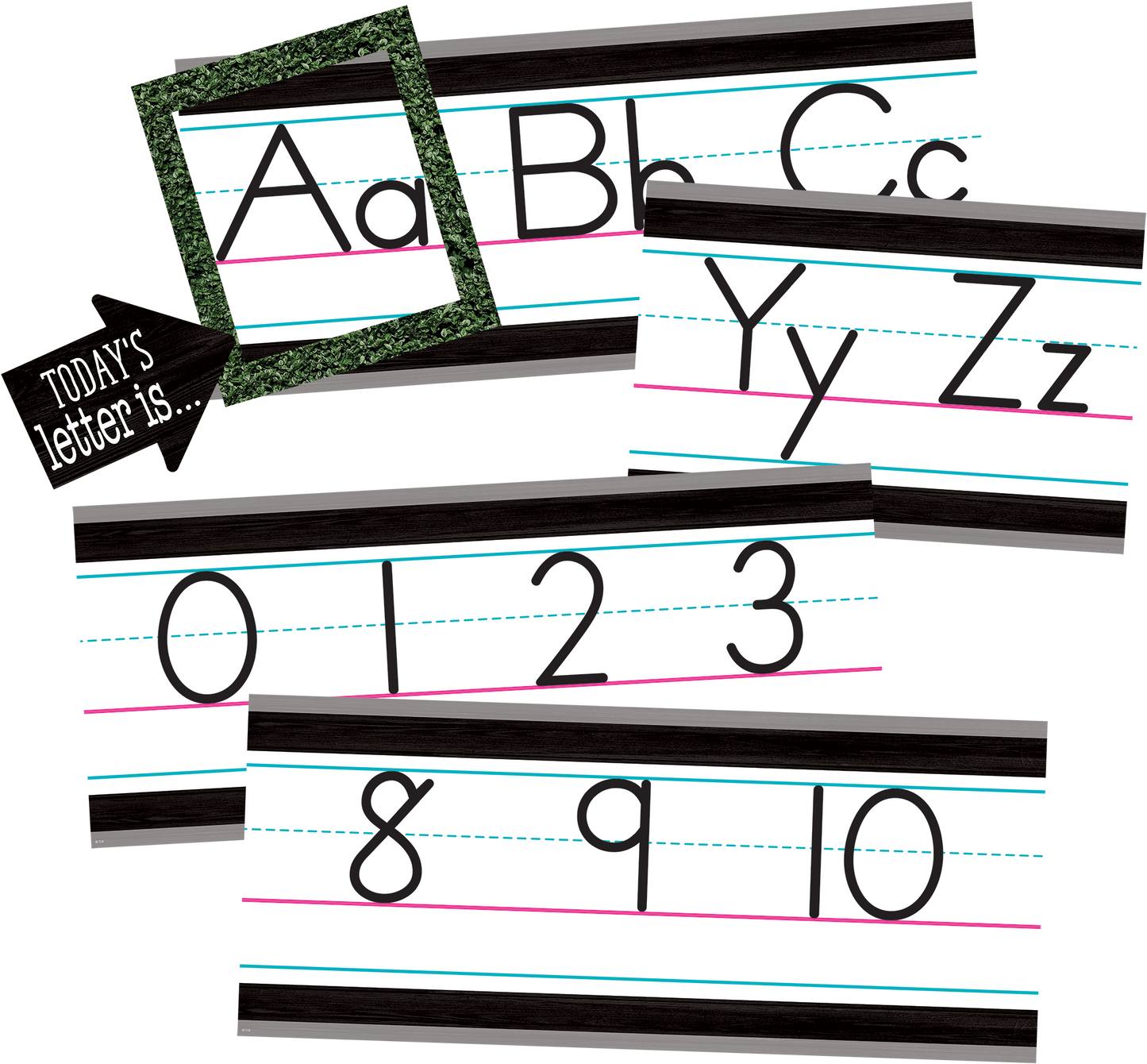 Modern Farmhouse Alphabet Line Bulletin Board