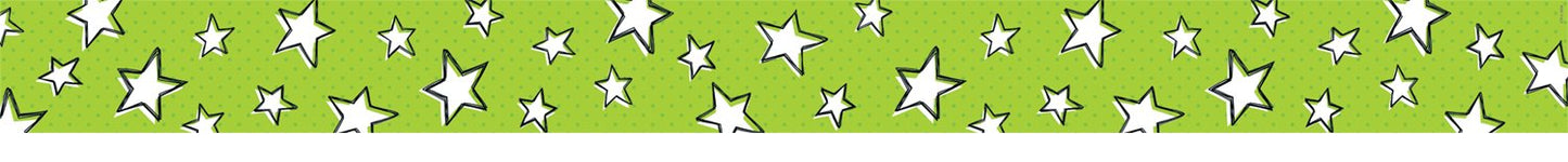 Doodle Stars on Lime Border