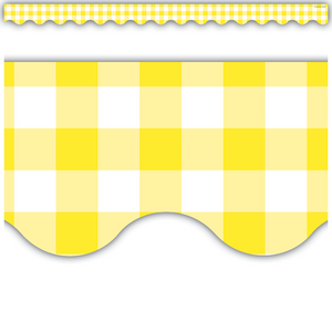 Yellow Gingham Scalloped Border Trim