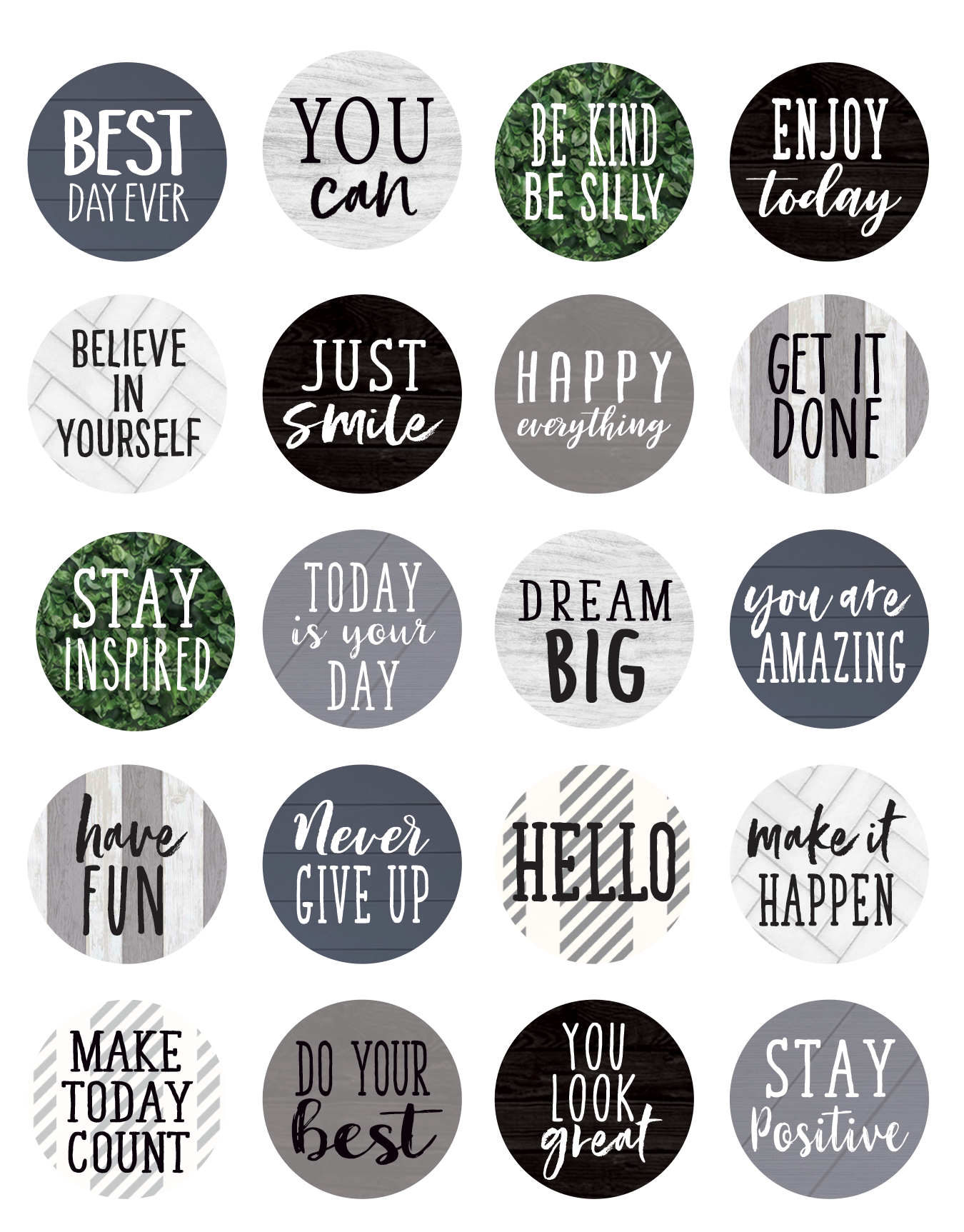 Modern Farmhouse Words to Inspire Planner Stickers