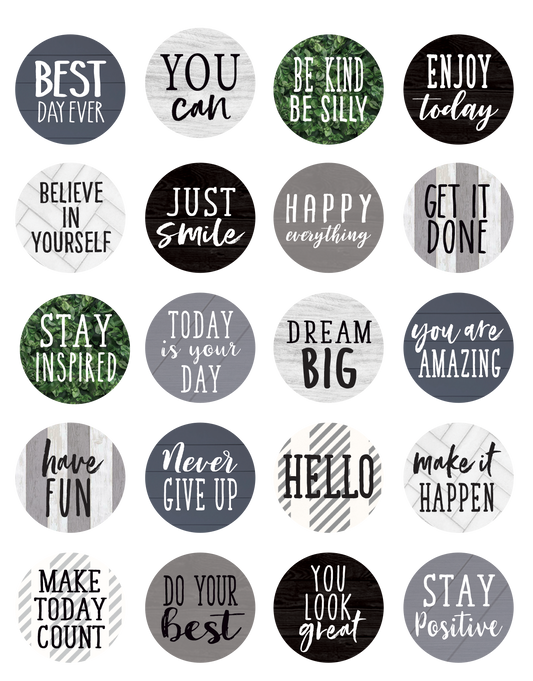 Modern Farmhouse Words to Inspire Planner Stickers