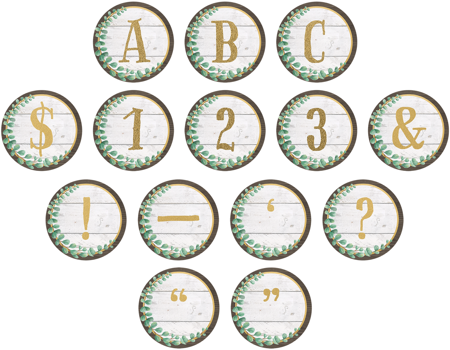 Eucalyptus Circle Letters