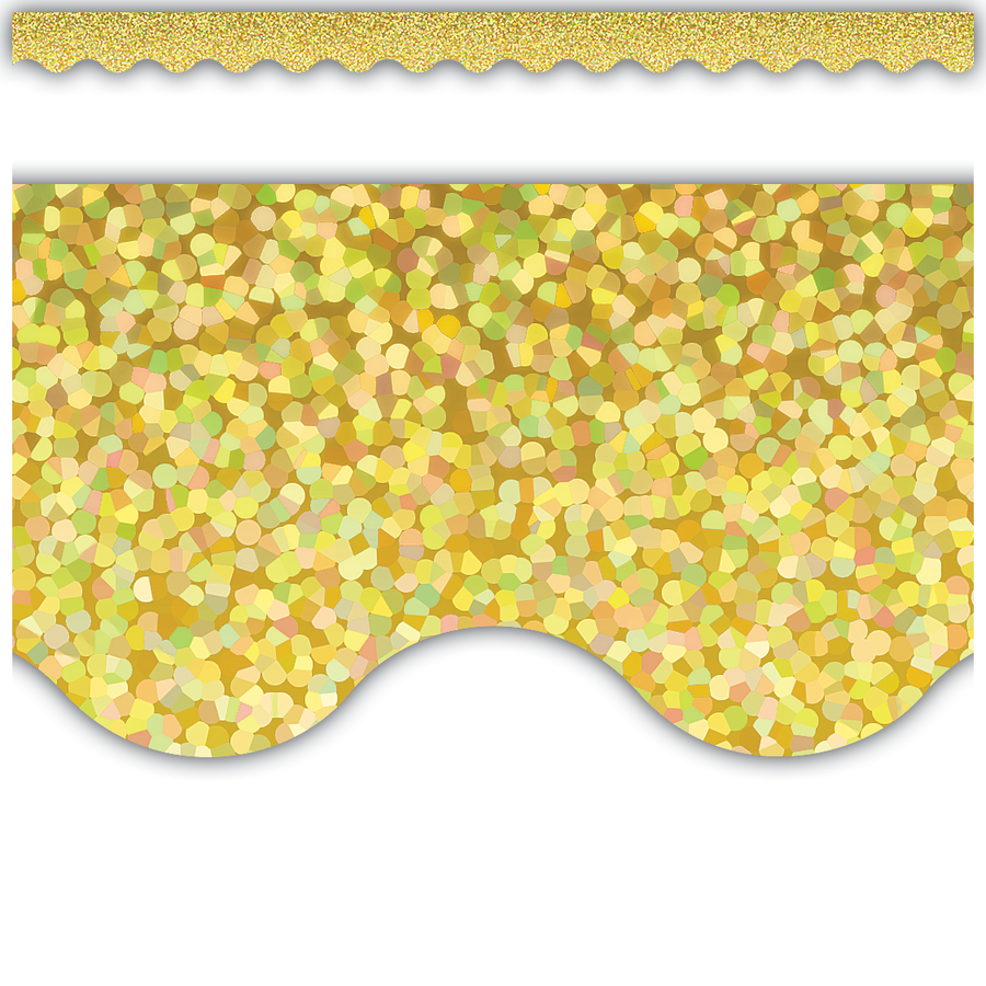 Yellow Sparkle Scalloped Border Trim