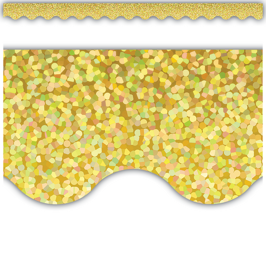 Yellow Sparkle Scalloped Border Trim