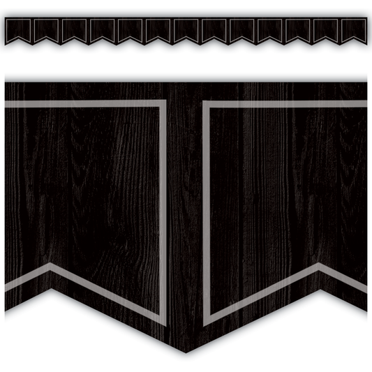 Modern Farmhouse Black Pennants Die-Cut Border Trim