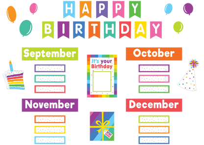 Colorful Happy Birthday Mini Bulletin Board