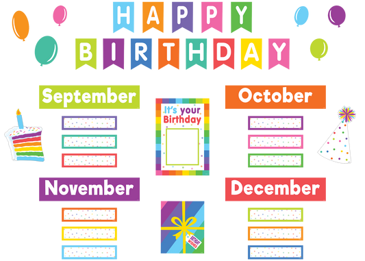 Colorful Happy Birthday Mini Bulletin Board