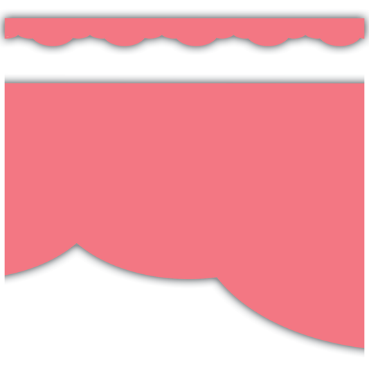 Coral Pink Fancy Scallops Border Trim