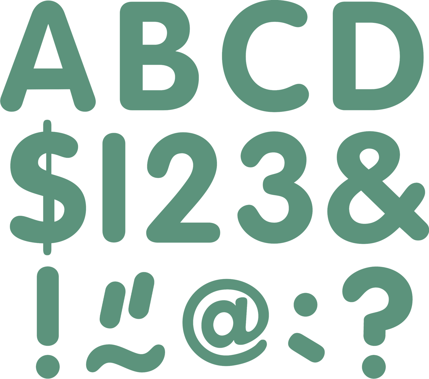 Eucalyptus Green 2" Classic Letters Uppercase Pack