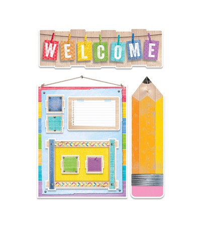 Upcycle Style Welcome Bulletin Board Set